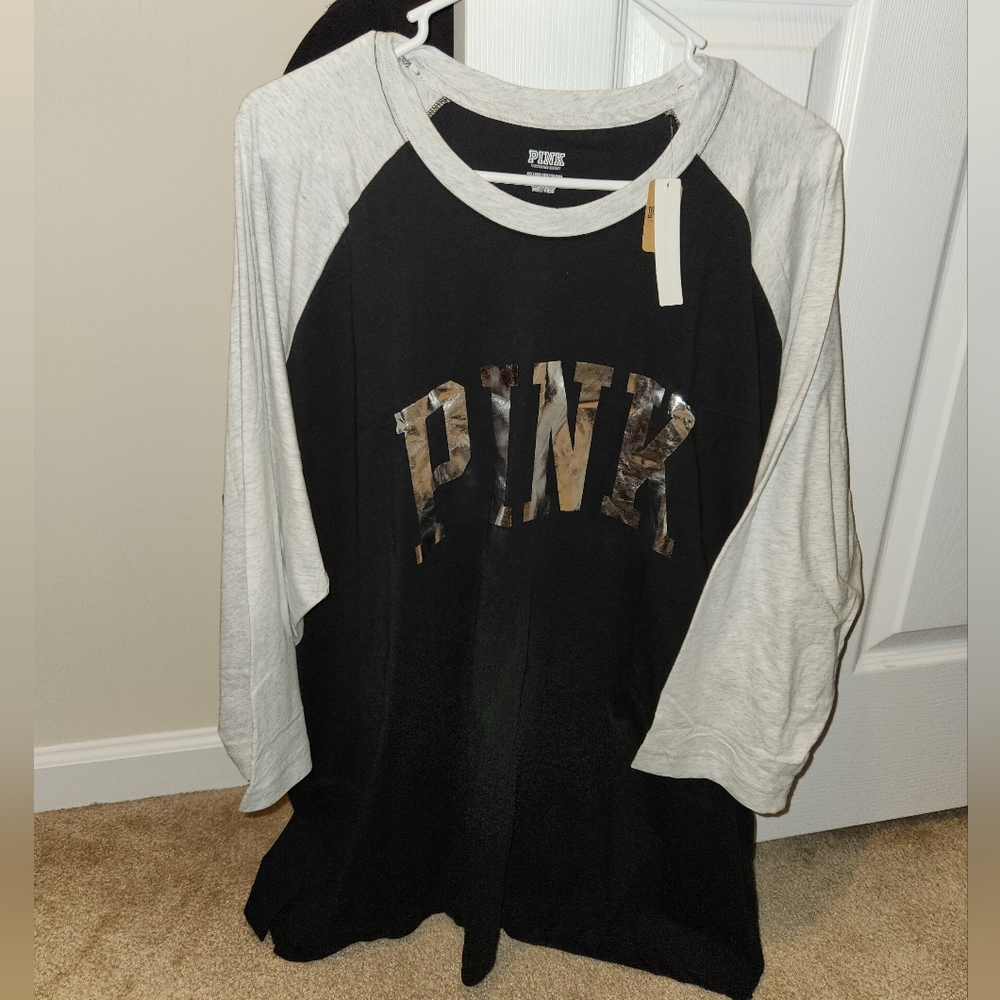 Pink baseball tee